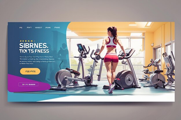 Modelo de banner da web de ginásio e fitness