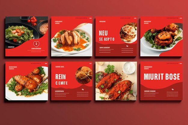 Foto modelo de banner de mídia social de menu de comida e restaurante