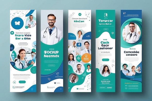 Modelo de banner de mídia social médica