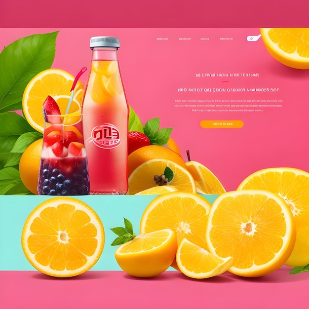 Modelo de banner de suco de fruta