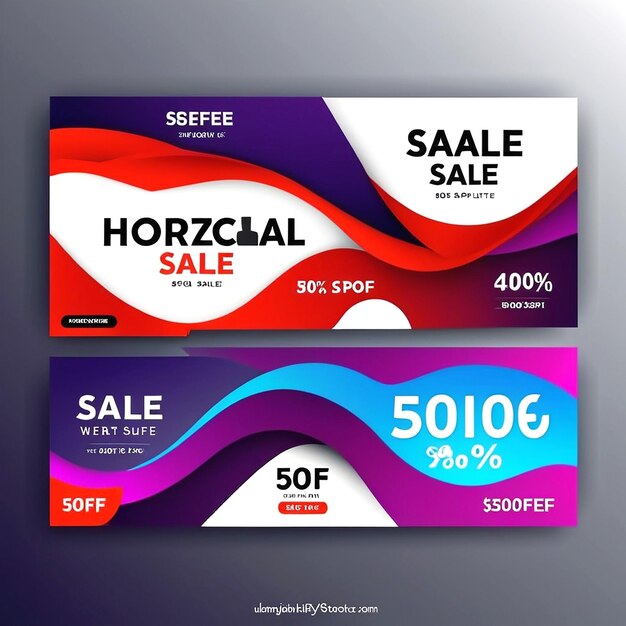 Modelo de banner de venda horizontal vetorial
