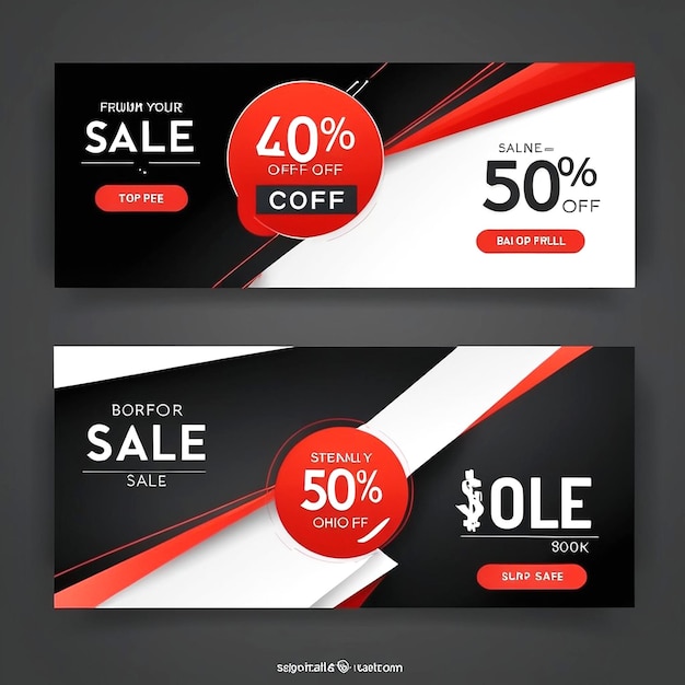 Modelo de banner de venda horizontal vetorial