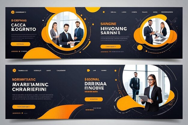 Foto modelo de banner de web de agência de marketing digital e corporativo