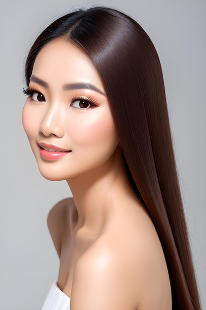 Modelo de beleza comercial de mulher de beleza vietnamita