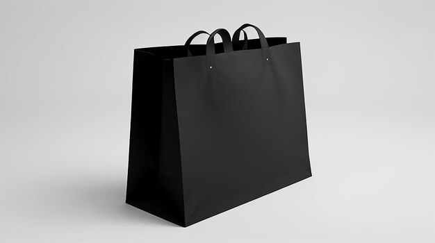 Modelo de bolsa de compras preta personalizável