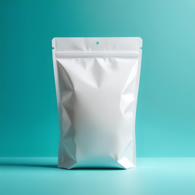 Modelo de bolsa de plástico para café em fundo isolado