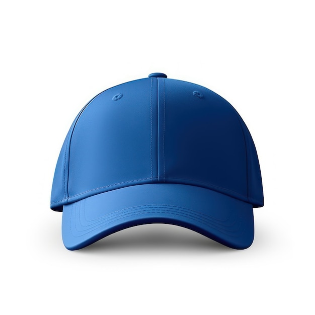 Modelo de boné de beisebol azul vista frontal objeto de recorte isolado em fundo branco hiper realista v 52 Job ID b62219d902204e2c97220c206d7cd291