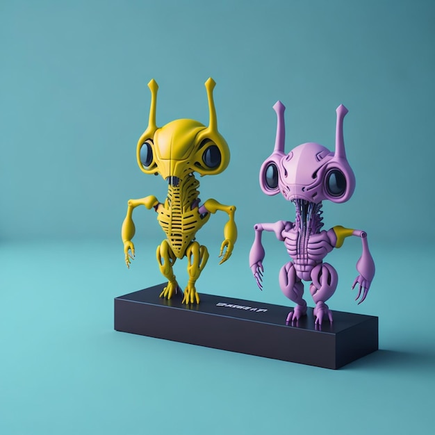 Modelo de brinquedo mascote alienígena criado com inteligência artificial