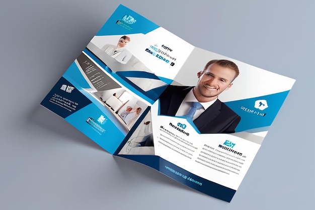 Modelo de brochura de negócios triplo moderno de dupla página