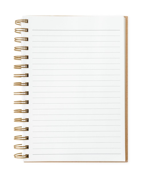Modelo de caderno de notas com regra branca