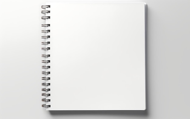 Modelo de caderno de notas em espiral de vista superior