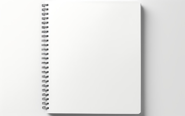 Modelo de caderno de notas em espiral de vista superior