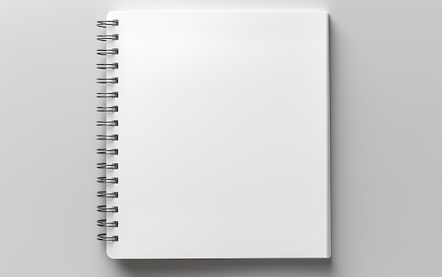 Modelo de caderno de notas em espiral de vista superior