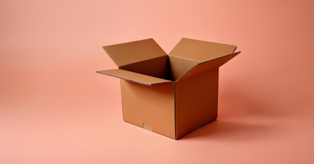 Modelo de caixa de papelão Caixão de papelão em fundo de cor pastel Copiar fundo de espaço