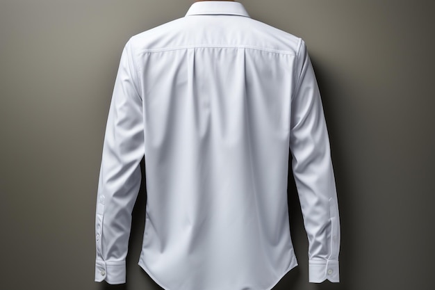 Modelo de camisa de colarinho em branco, vista frontal e traseira, apresentação de design de camiseta para renderização em 3D de impressão