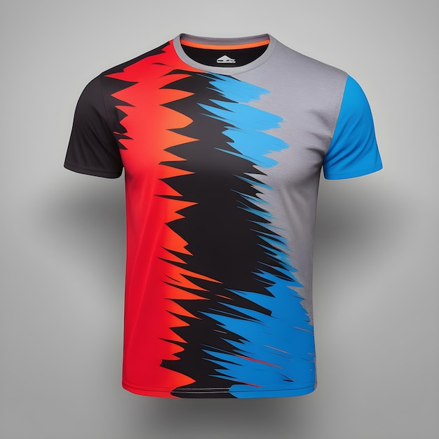 Foto modelo de camisa de futebol colorido para kit de futebol design de camiseta com padrão abstrato ilustração vetorial