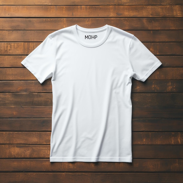 Modelo de camiseta branca em branco masculino de dois lados em forma natural em manequim invisível para o seu d