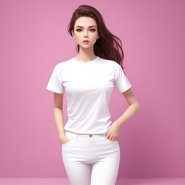 Modelo de camiseta branca