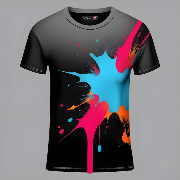 Foto modelo de camiseta com salpicos abstratos