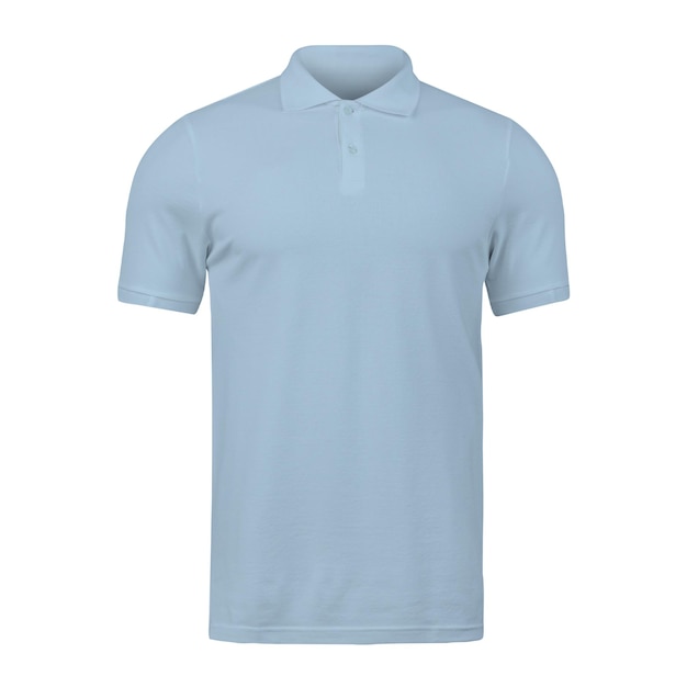 Modelo de camiseta de polo de cor azul realista