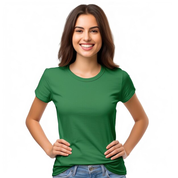 Foto modelo de camiseta infantil com desenho de camisete amarelo verde vermelho laranja cinza com fundo branco