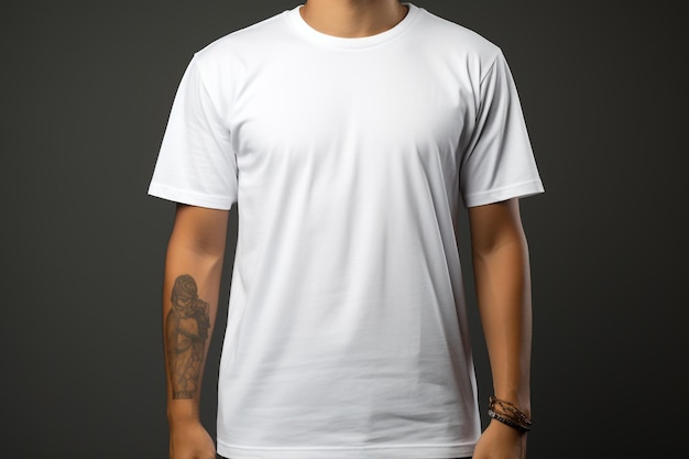 Modelo de camiseta para homens cor branca limpa