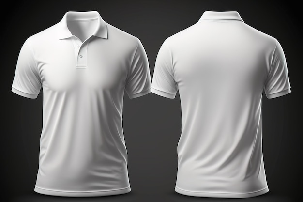 Modelo de camiseta polo branca em branco para homens