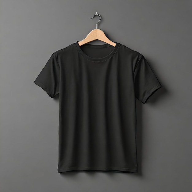 Modelo de camiseta preta elegante e simples