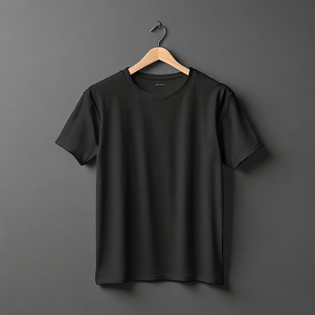 Modelo de camiseta preta elegante e simples