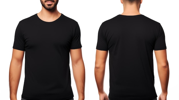 modelo de camiseta preta Homem vestindo uma camiseta preta simples