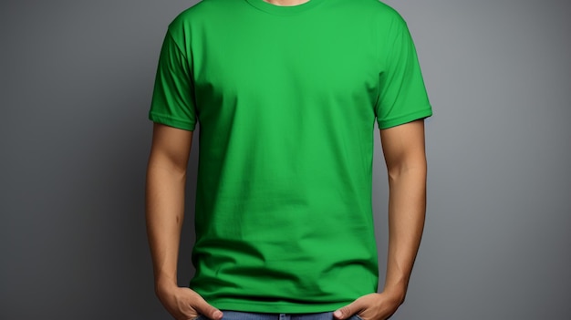 Modelo de camiseta verde