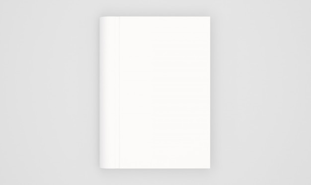 Modelo de capa de livro em branco isolado no branco