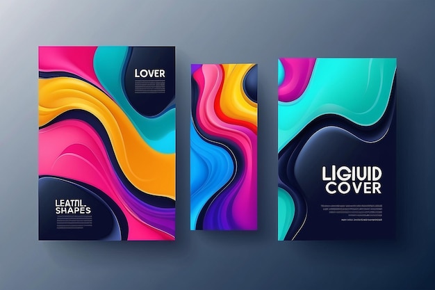 Foto modelo de capas com cores líquidas formas coloridas líquidas design elegante