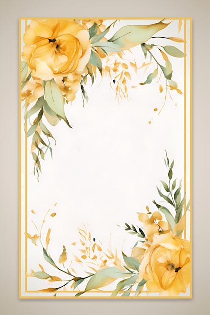 Modelo de cartão comemorativo com flores em aquarela