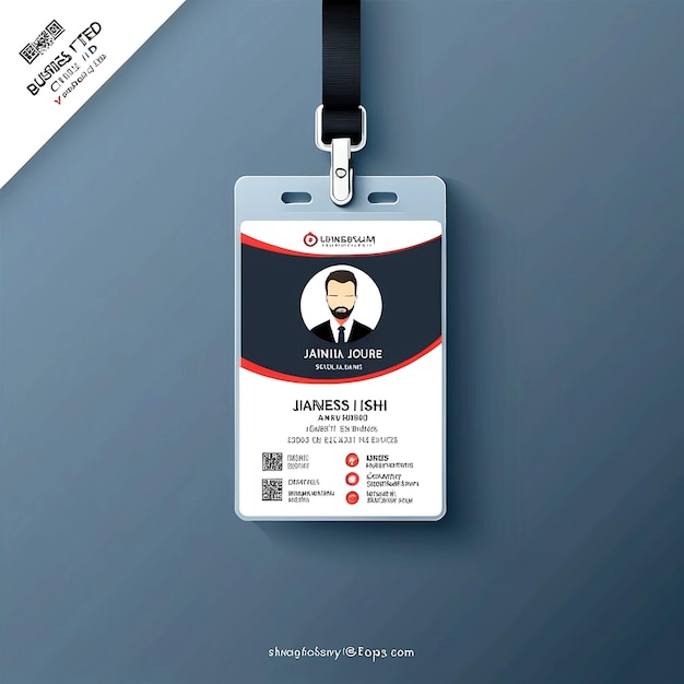 Modelo de cartão de identificação comercial vetorial com elementos minimalistas
