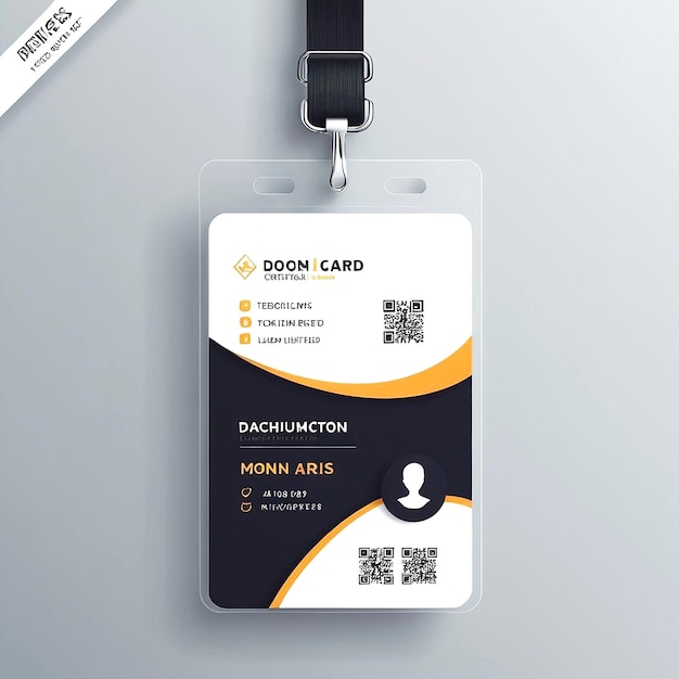 Modelo de cartão de identificação comercial vetorial com elementos minimalistas