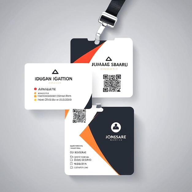 Modelo de cartão de identificação comercial vetorial com elementos minimalistas