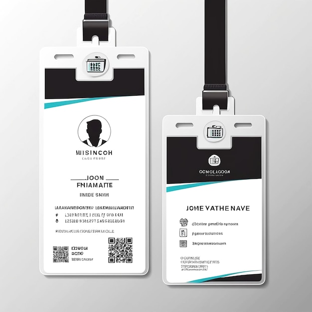 Modelo de cartão de identificação comercial vetorial com elementos minimalistas