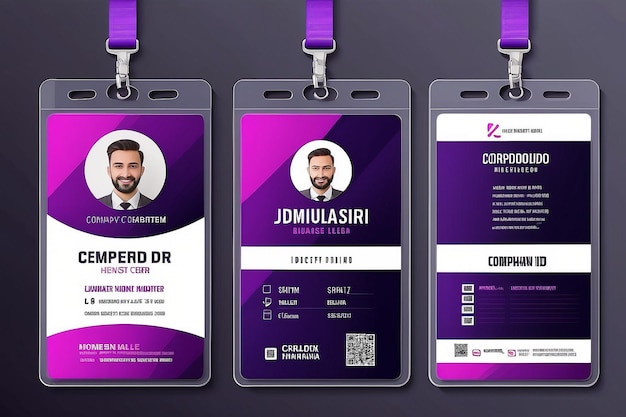 Modelo de cartão de identificação de empregado da empresa Modelo de carteira de identificação empresarial moderno e limpo