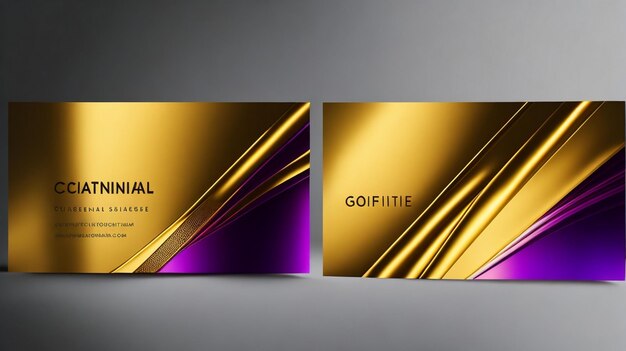 Modelo de cartão de visita horizontal de luxo dourado em gradiente