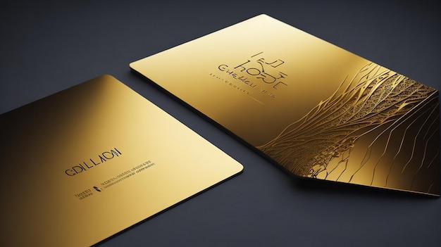 Foto modelo de cartão de visita horizontal de luxo dourado em gradiente