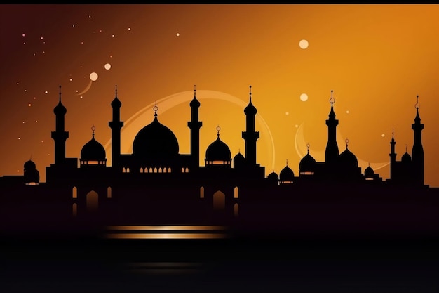 Modelo de cartão islâmico ramadan kareem generativo ai