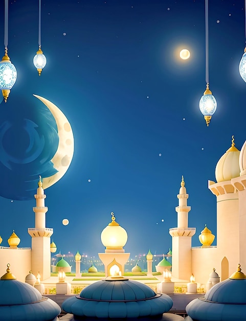 modelo de cartão islâmico ramadan kareem generativo ai