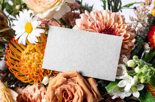 Modelo de cartão PNG identidade corporativa de florista transparente