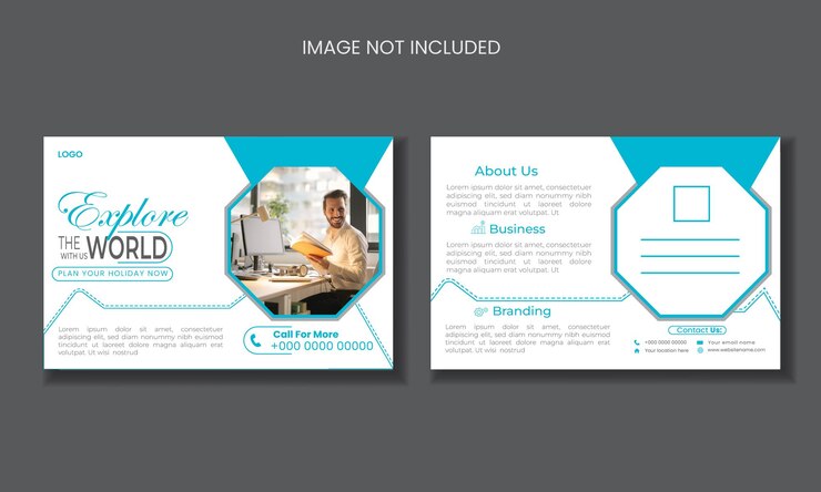 Foto modelo de cartão postal de empresa ou agência de marketing de vetor
