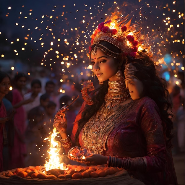 modelo de cartaz de celebração de festival hindu