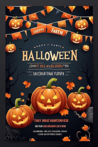 Foto modelo de cartaz de festa de halloween com lanternas