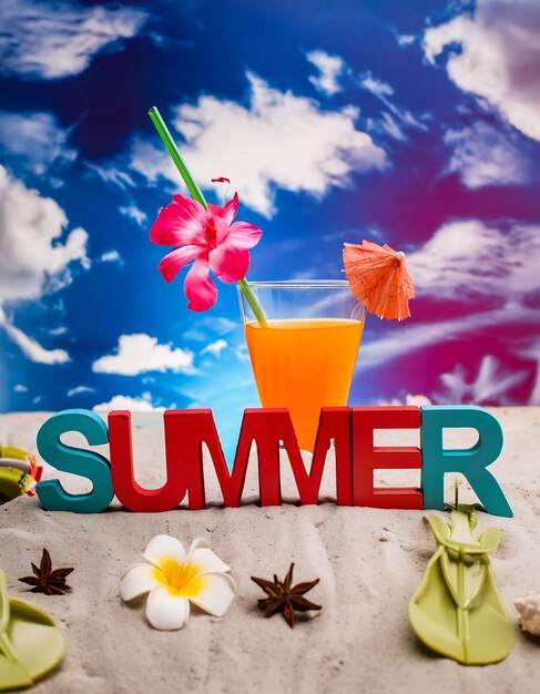 Foto modelo de cartaz de fundo de verão