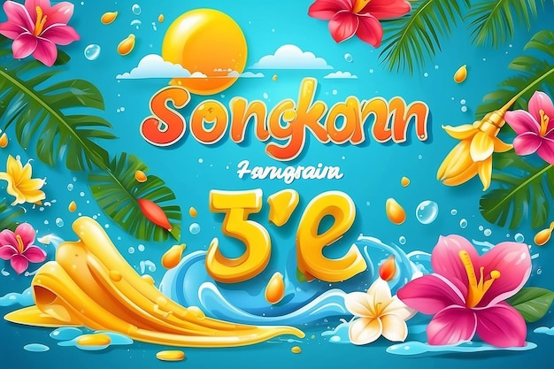 Modelo de cartaz do Happy Songkran