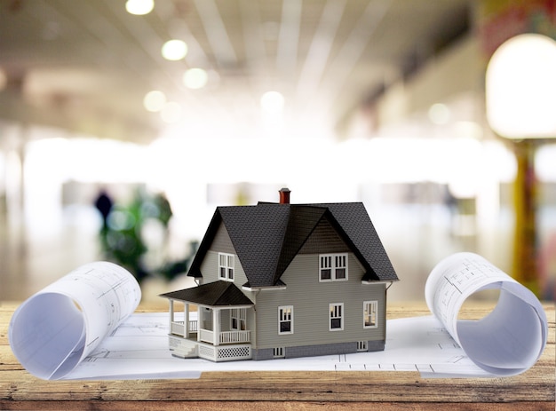 Modelo de casa clássica na planta